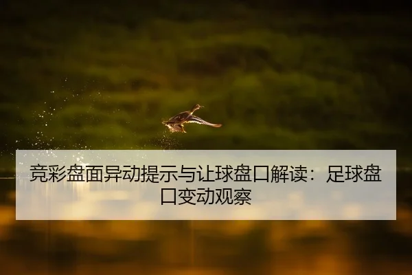 竞彩盘面异动提示与让球盘口解读：足球盘口变动观察